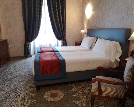 Hotel Genio Turin - superior double room, with mosaic floor dating back to the end of 800